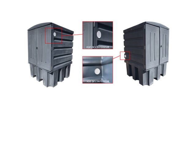 Conteneur IBC ou 4 fûts gris 1000l avec kit aération