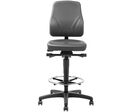Manutan Expert - Siège d'atelier ergonomique haut noir - Repose-pieds, réglable, 660-920mm hauteur assise, 120kg max