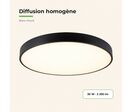 Plafonnier LED 30W 40cm Noir - Blanc Neutre 4000K - 5500K