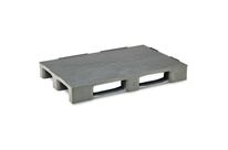 MDM - Lot de 5 Palettes Plastique Noires Recyclées - 800x1200mm - Plancher Plein - Charge 5000kg
