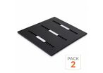 Panneau LED Grille 3 Lignes Modulaire 60x60 40W Noir - Pack de 2 - Blanc Neutre (4000K - 5500K)