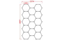 Kit 14 éclairages LED Hexagonal 370.5W - 110lm/W - Blanc Neutre 4000K - 5500K