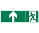 Panneau picto évacuation + flèche vers le haut recto/verso