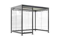 WSM - Abri Fumeur Cologne K3 - Anthracite - Verre &amp;amp; Acier - 9 Places - 2.51m x 2.165m x 3.18m