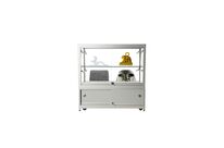 Vitrine Exposition LED H 90 x L 90 x P 45 cm - Gris Alu