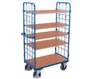 Variofit - Chariot haut 5 plateaux bois et acier - 1200x800mm - 500kg - Ergonomique - 3 ans garantie