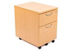 Manutan Expert - Caisson Mobile à Tiroirs Hêtre - 2 Tiroirs - 60x42x59 cm - Éco-responsable NF Environnement