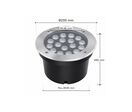 Spot LED Extérieur Encastrable IP67 24V Sol 18W 45° - Blanc Chaud 2300K - 3500K