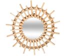 Miroirs Ronds Soleil en Rotin Naturel 27 cm (Lot de 3)