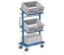 Chariot desserte 3 bacs plastique, inclinable
