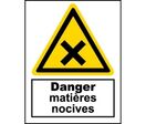 Panneau danger matières nocives