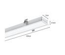 Pack de  5 - Réglette encastrable 35W BLANC 7.5 x 3.5 x 120 cm - Blanc Chaud 2300K - 3500K