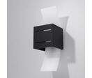 Applique Murale Carré Noir avec Plaque en Verre pour Ampoule G9