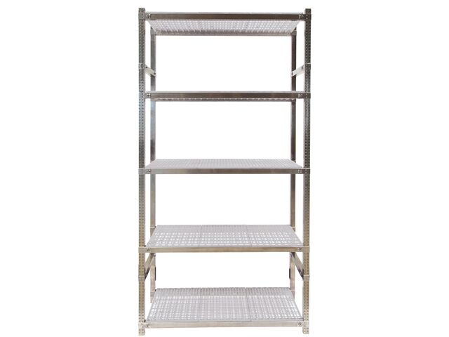 Rayonnage alimentaire Storinox 5 tablettes coloris blanc départ