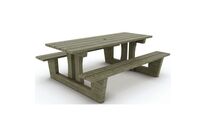 Mobextan - Table-banc Queffen Pin 200x150x75 cm - 10 Places - Éco-responsable PEFC - 10 Ans Garantie