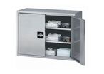 Armoire Murale En Inox 2 Portes 2 Tablettes - L800xp350xh600 Mm