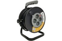 Manutan Expert - Enrouleur de câble électrique 50m NF - 4 prises 3200W - 3 brins 1.5mm² - Idéal usage intensif