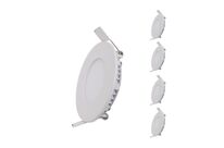 Pack de  5 - Downlight Dalle LED 12W Extra Plate Ronde - Blanc Neutre 4000K - 5500K / Blanc