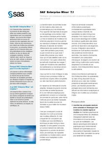 Brochure détaillée SAS Enterprise Miner 7.1 - SAS France