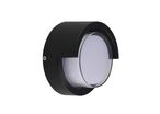 Applique Murale LED 15W Noire Ronde IP65 avec Cache - Blanc Chaud 2300K - 3500K