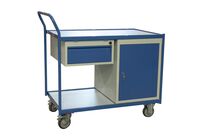 Desserte mobile plateau bois bloc coffre et 1 tiroir