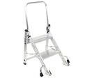 Manutan Expert - Marchepied Aluminium 2 Marches - Charge Max 150kg - Hauteur Accès 2.45m - Robuste et Stable