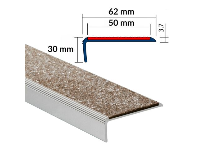 NEZ DE MARCHE LARGE CORNIÈRE MINÉRAL NC5AML 62 X 30 MM PROOPLE