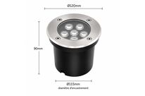 Spot LED Extérieur Encastrable IP67 24V Sol 6W 45° - Blanc Chaud 2300K - 3500K