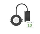 Pack de 10 - Spot LED étanche encastrable Dimmable CCT 6W Noir IP65