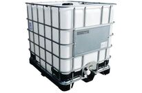 Manutan Expert - Cuve de transport 1000L - Palette métal plastique - Polyéthylène blanc - Usage alimentaire non - 2000 kg charge max