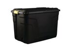 Strata - Coffre de rangement 190L ultra-résistant sur roulettes - Noir - Charge 470kg - Gerbable