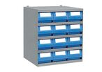 Casier 12 bacs tiroirs plastique Multibox profondeur 400 mm