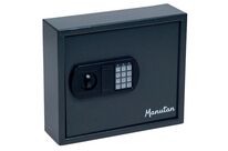 Manutan Expert - Armoire à clés haute sécurité 60 crochets Gris foncé - Acier, Fermeture clé et code, Garantie 10 ans