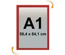 Cadre Affichage CLIC-CLAC Mural A1 ROUGE 3020