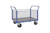 Chariot À Plateau 4 Parois Grillagées 500kg 1020x800x1366mm