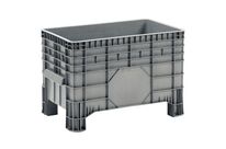 Manutan Expert - Caisse-palette plastique 300L Gris - Pleine, Usage Alimentaire, PEHD, 200kg Max