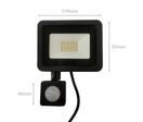 Pack de  10 - Projecteur LED Extérieur 20W IP65 NOIR avec Détecteur de Mouvement Crépusculaire
