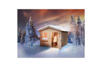 Sauna d'extérieur MIKKELI 2 OS Poêle 230 V - 7,5 kW avec poêle, lumières et câbles