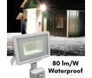 Projecteur LED 10W IP65 avec Détecteur de Mouvement - Blanc Neutre 4000K - 5500K / Noir