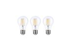 Pack de 3 Ampoules LED E27 A60 3.8W Filament Classe Énergétique A - Blanc Chaud 2300K - 3500K