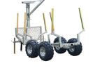 Remorque forestière double essieux 4 roues 1400kg 1800-2650x1300x1000mm avec grue de levage Torros AHR1400W