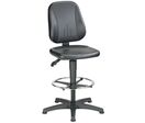 Bimos - Siège d'atelier haut Unitec - Noir Similicuir - Hauteur réglable 58-85 cm - Repose-pieds - 120 kg