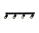 Plafonnier 4 Spots Orientables pour Ampoule GU10 - Noir