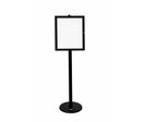 Vitrine d'Affichage sur Pied NOIR Fond Metal 4 Feuilles A4 H190cm