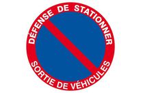 Panneau Défense de stationner sortie véhicules  : PAN68