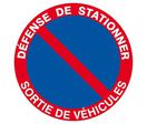 Panneau Défense de stationner sortie véhicules  : PAN68