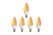 Pack de  5 - Ampoule LED Connectée Wifi E14 5.5W RGBW C37