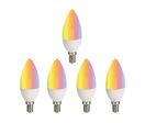 Pack de  5 - Ampoule LED Connectée Wifi E14 5.5W RGBW C37
