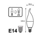 Ampoule E14 LED Flamme 8W 220V Ø38mm - Blanc Froid 6000K - 8000K
