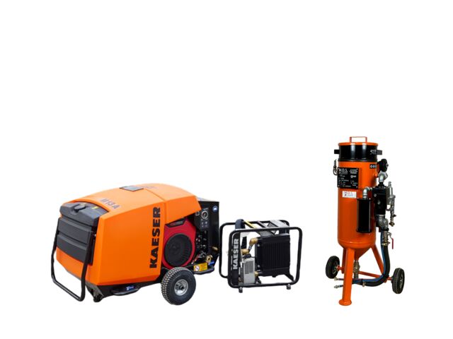 PACK AÉROGOMMAGE Aérogommeuse 25 litres et compresseur M13A1